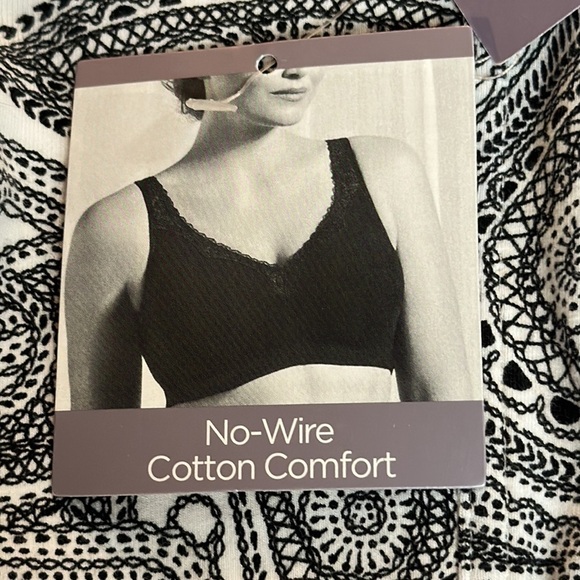 Catherine’s Intimates No Wire BlackWhite Paisley Print Cotton Comfort NWT 50DDD - Picture 11 of 12